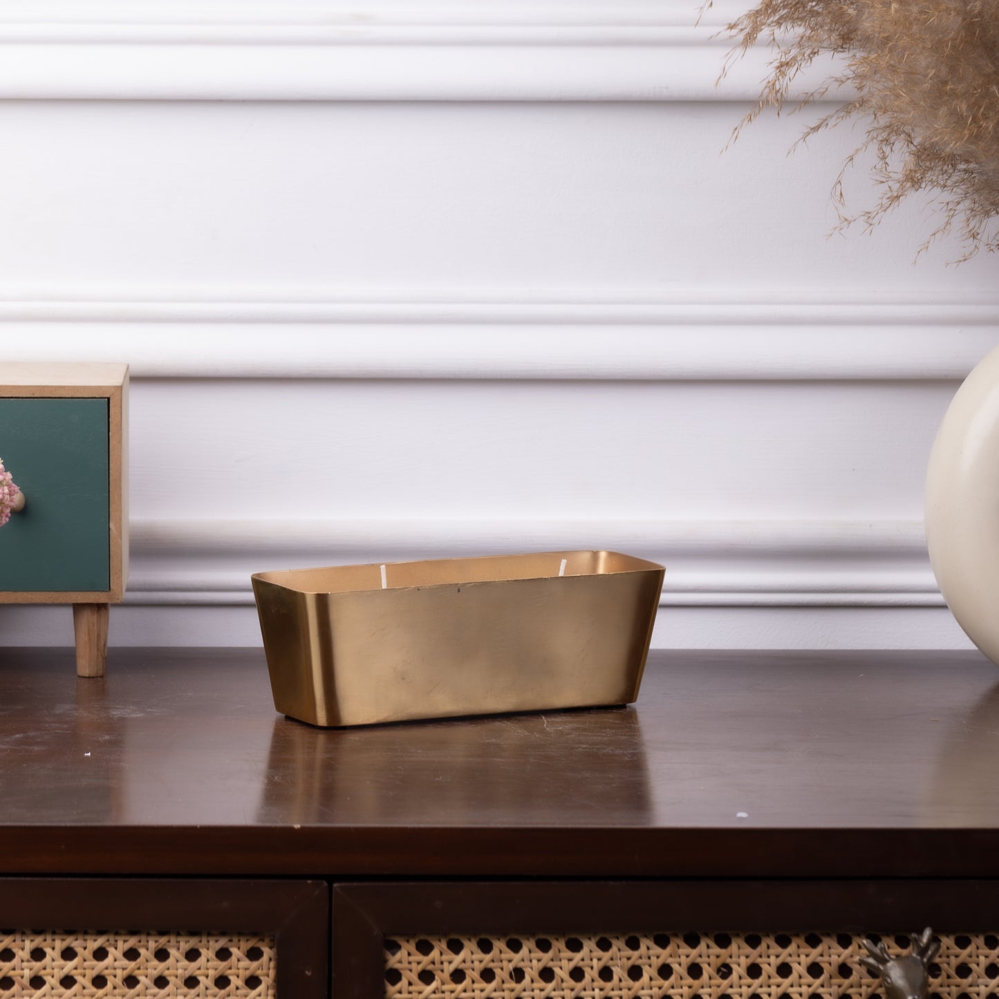 2 wick Brass Aroma Candle