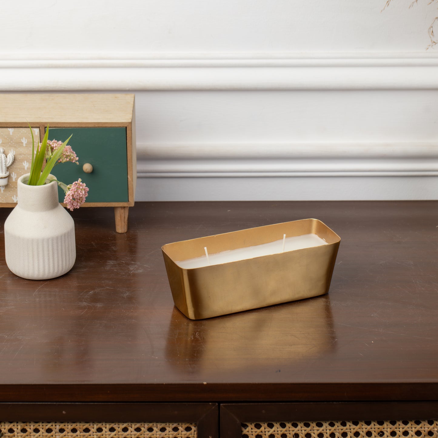 2 wick Brass Aroma Candle