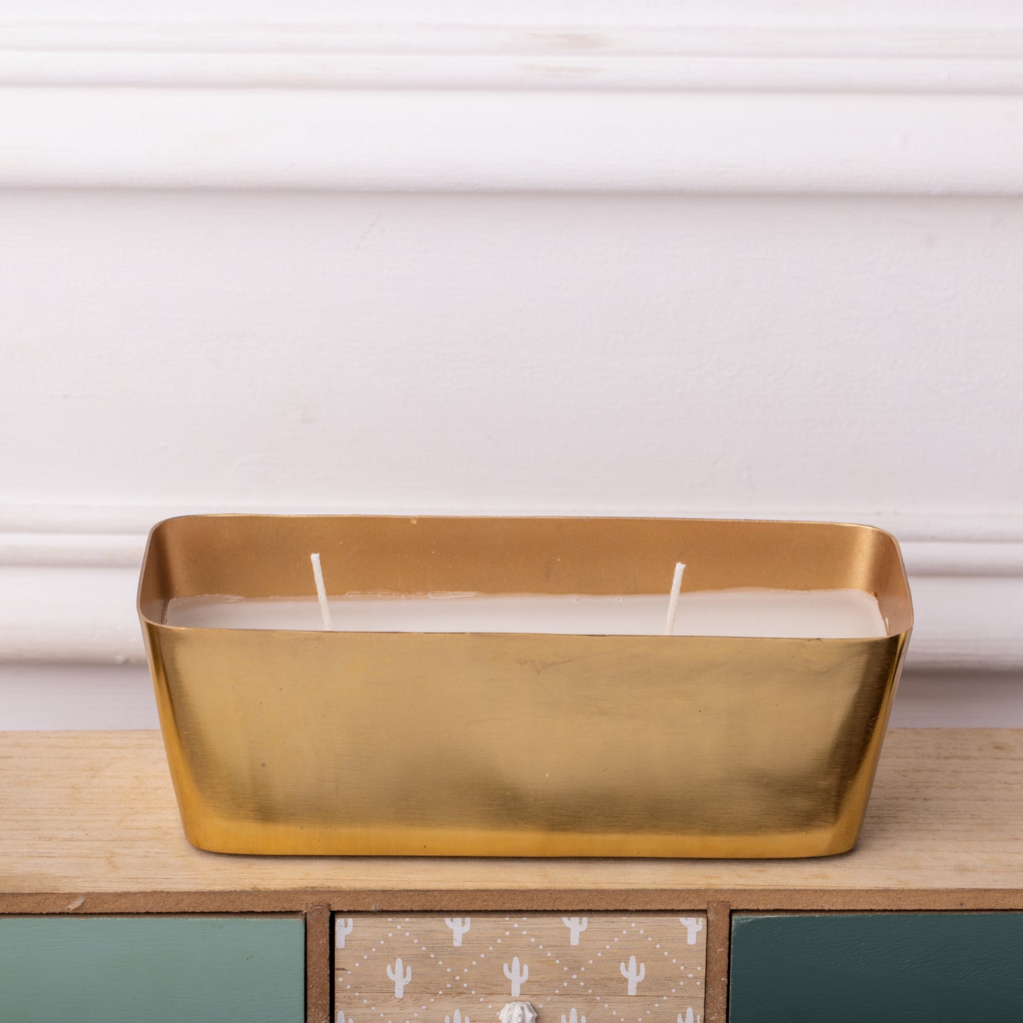 2 wick Brass Aroma Candle