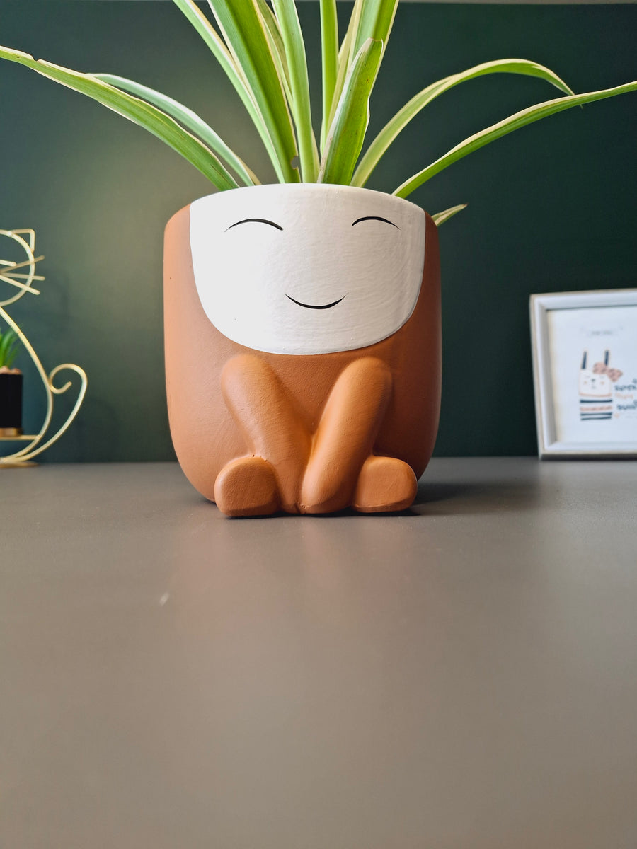 Cute Face Ceramic Flower Pot