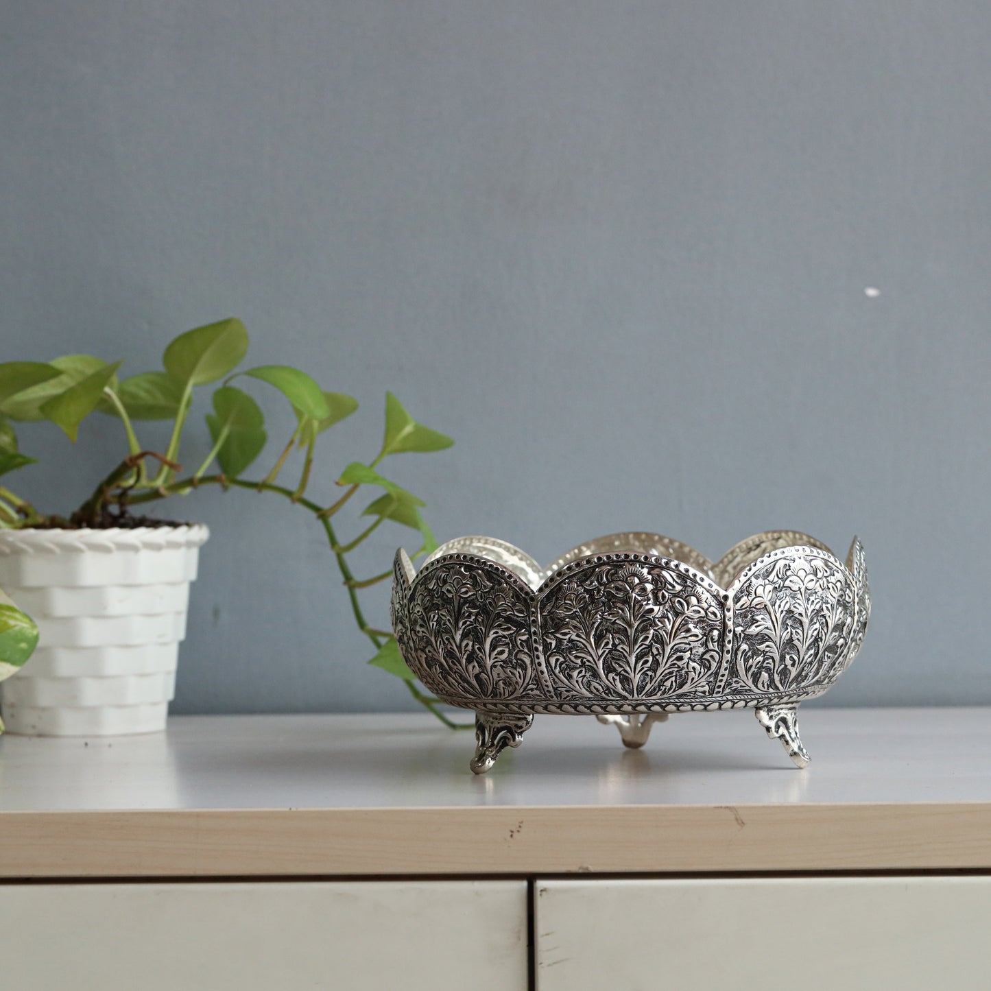 Handmade Silver Urli (Set Of 2)