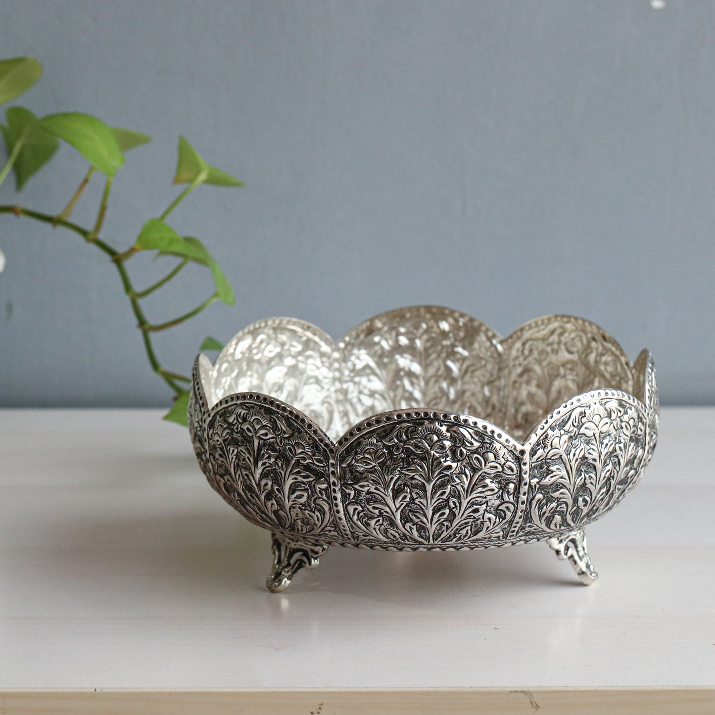 Handmade Silver Urli (Set Of 2)