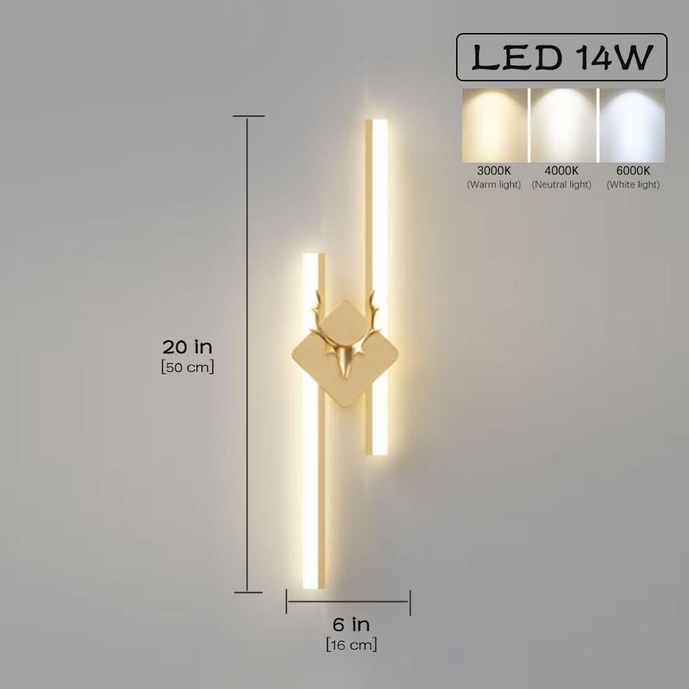 Modern minimalist living room bedroom bedside bedroom GOLDEN long LED acrylic Wall Lamp