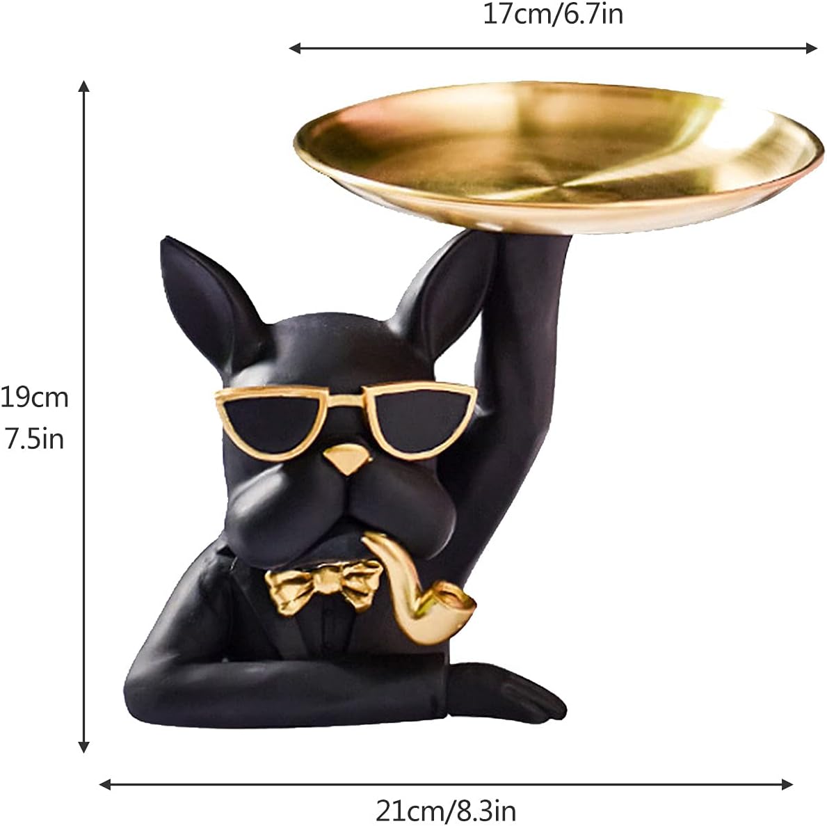 Resin Bulldog Decoration Tray