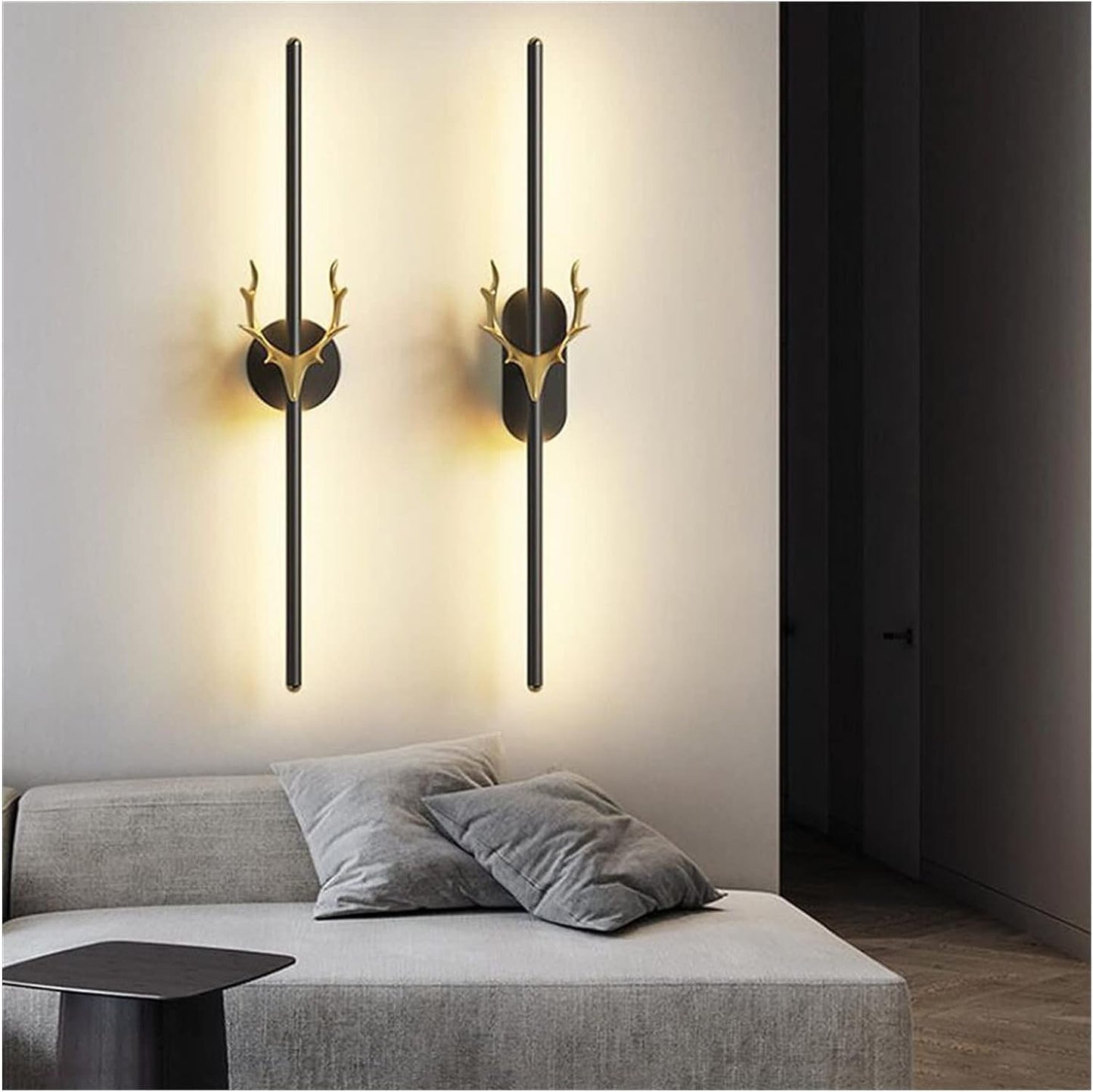 LED Black Deer Long Wall Light