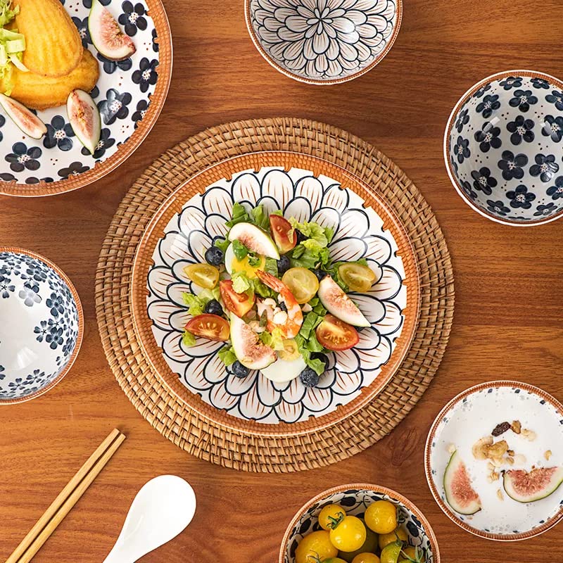 Japanese Ceramic Big Bowl Gift Set Porcelain Coconut Soup Salad Serving Mixing Bowls for Restaurant Kitchen Utensils