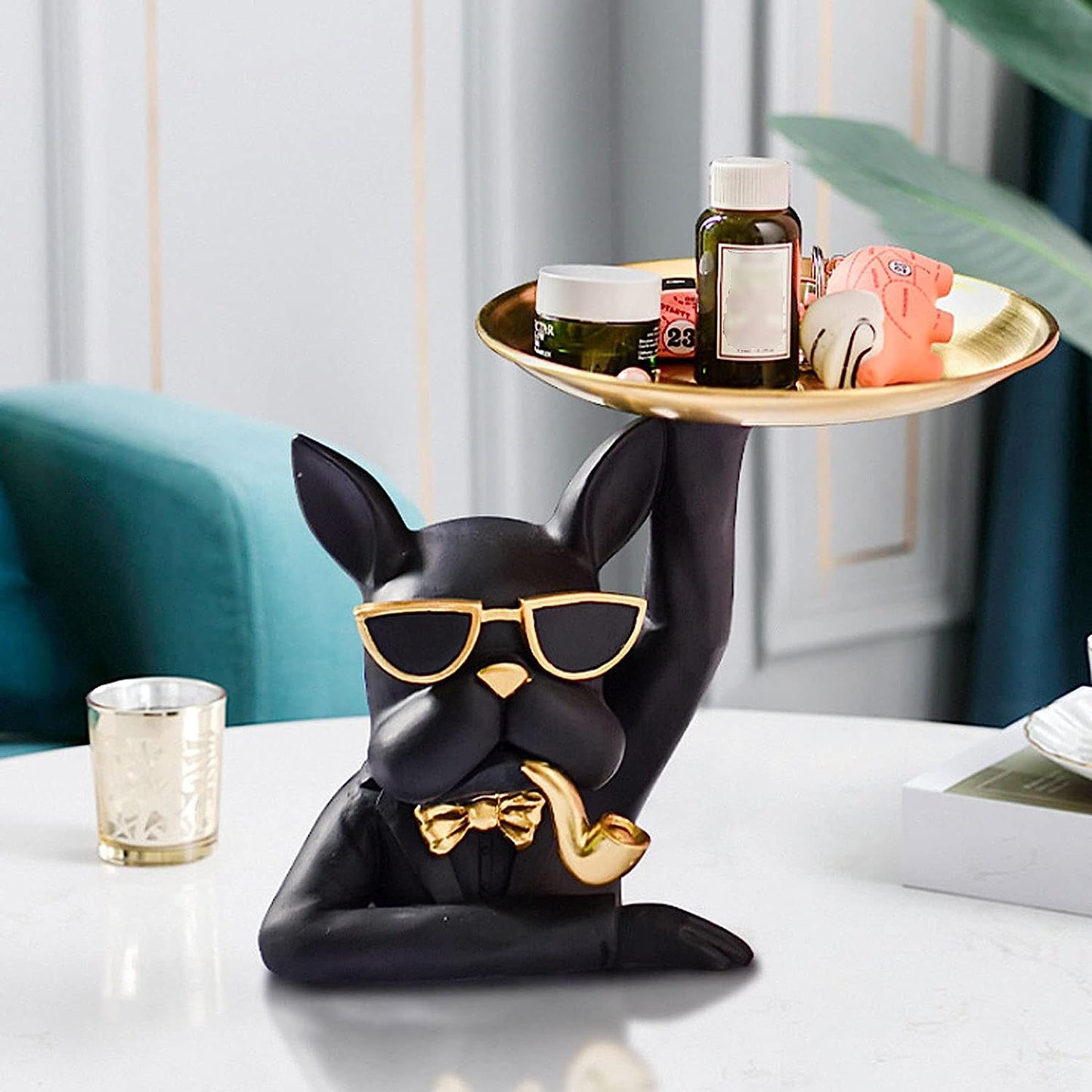 Resin Bulldog Decoration Tray