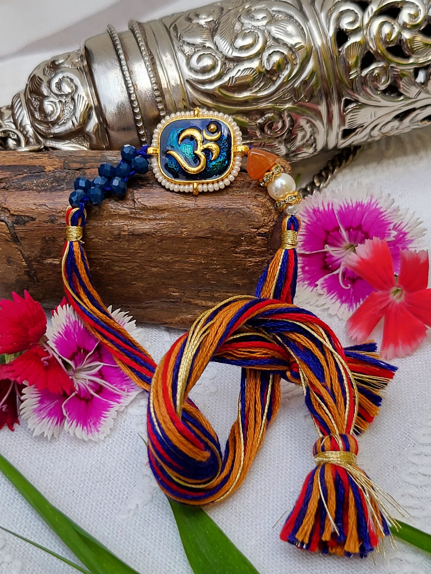 om meenakari Rakhi