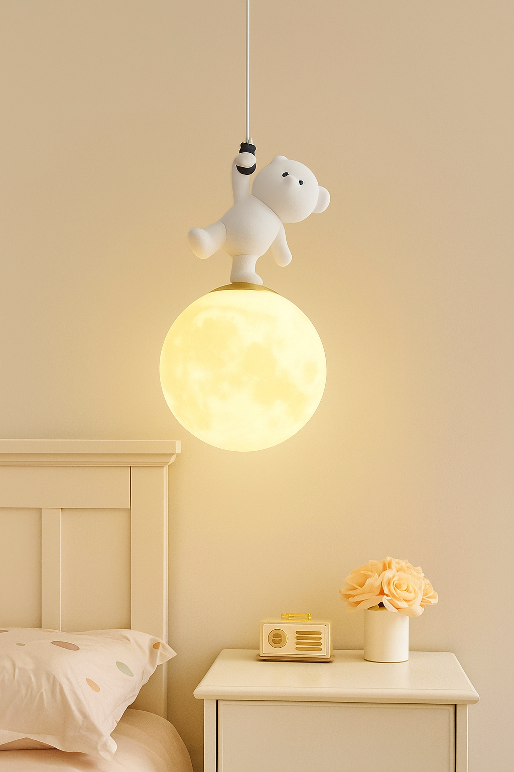 Pendant Kids Room Light with Glowing Light Cartoon Wall Light,