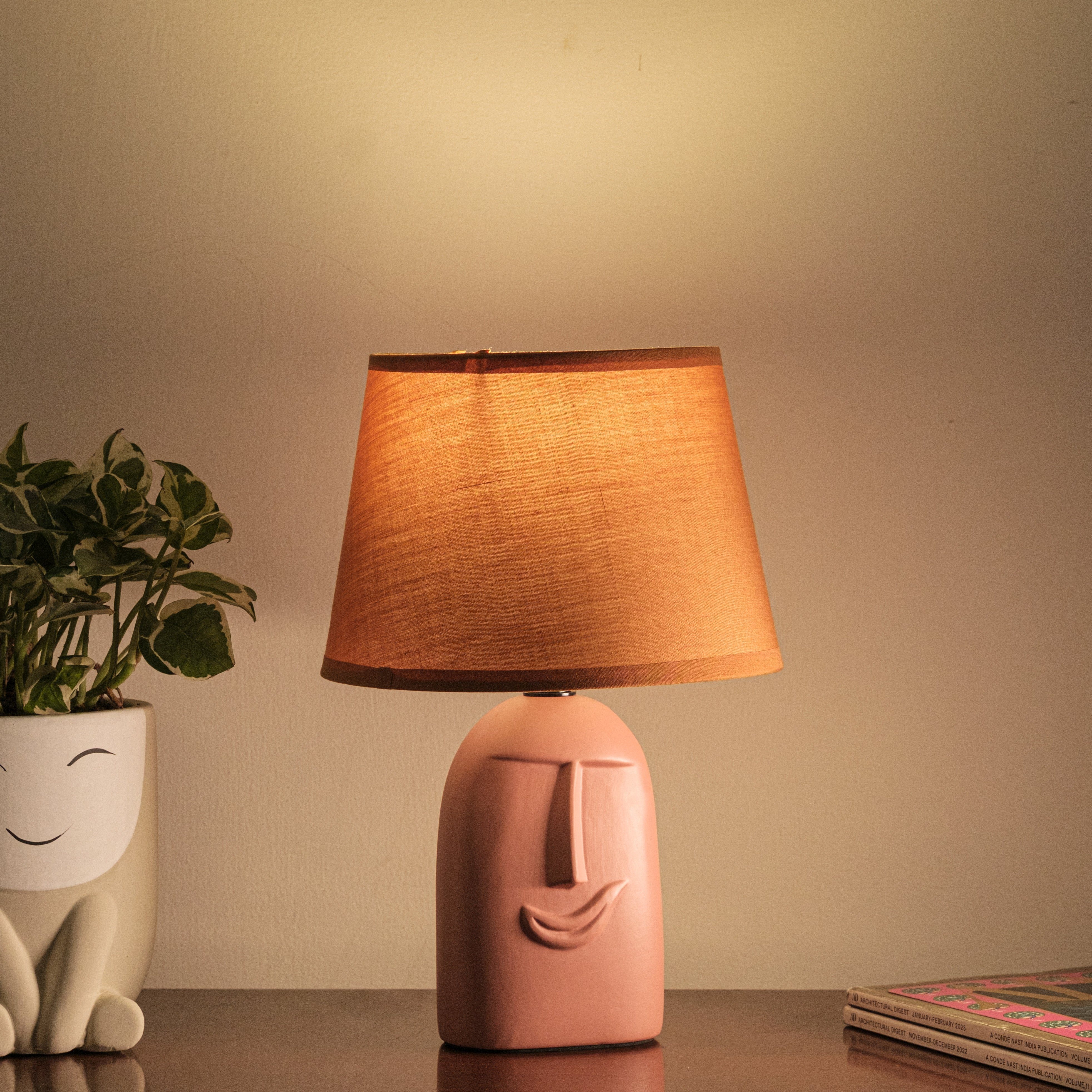 Terracotta Wink Table lamp with lamp shade