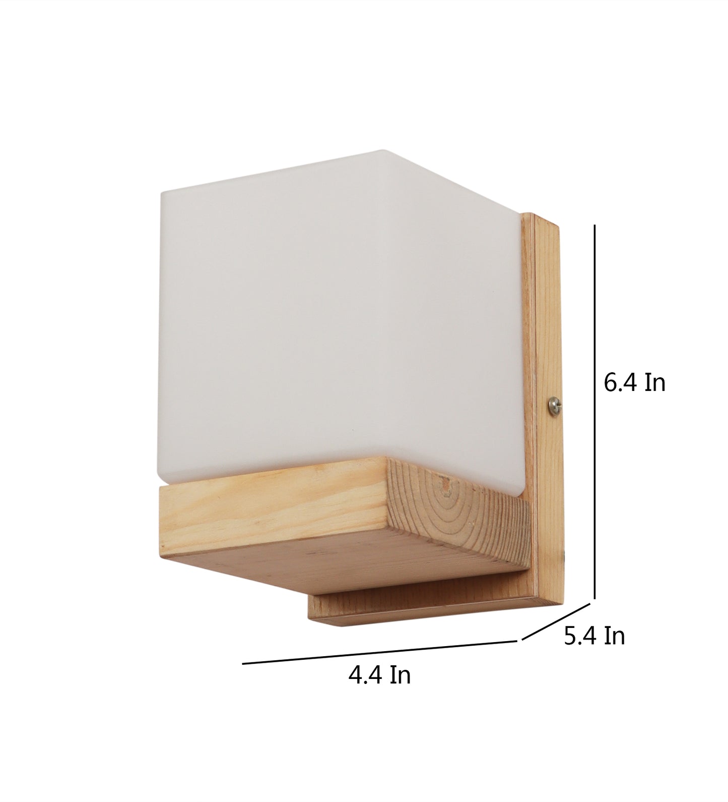 Contemporary Glass Metal Wood Wall Light
