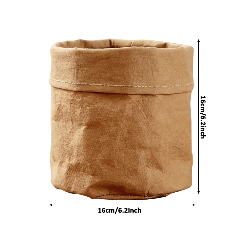 kraft paper planter for indoor use.