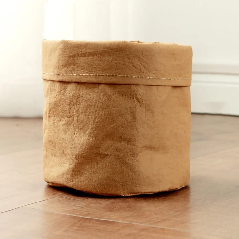 kraft paper planter for indoor use.