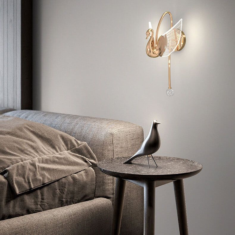 Swan Rose Gold Design Indoor Wall Lights