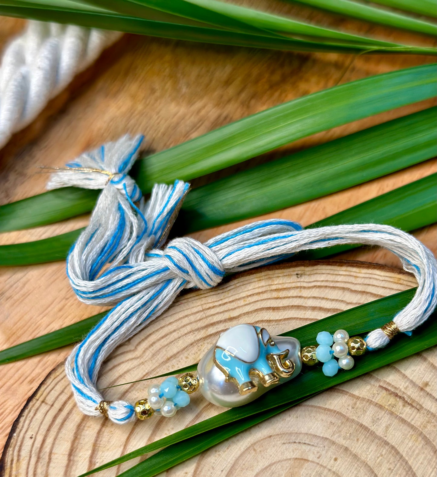 Uncut pearl bracelet(lumba) and rakhi set