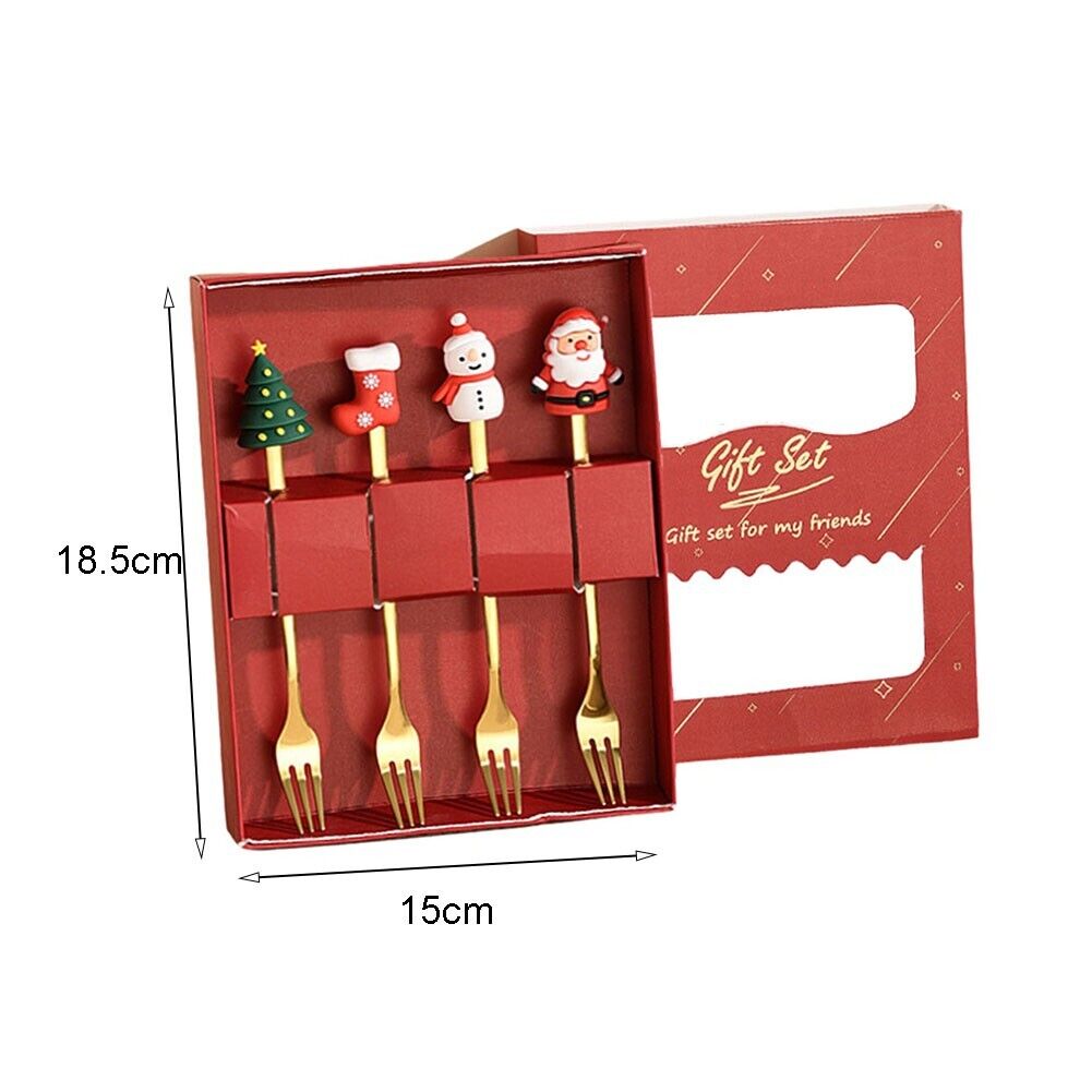 set of 4 christmas spoon
