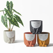 Cute Face Ceramic Flower Pot