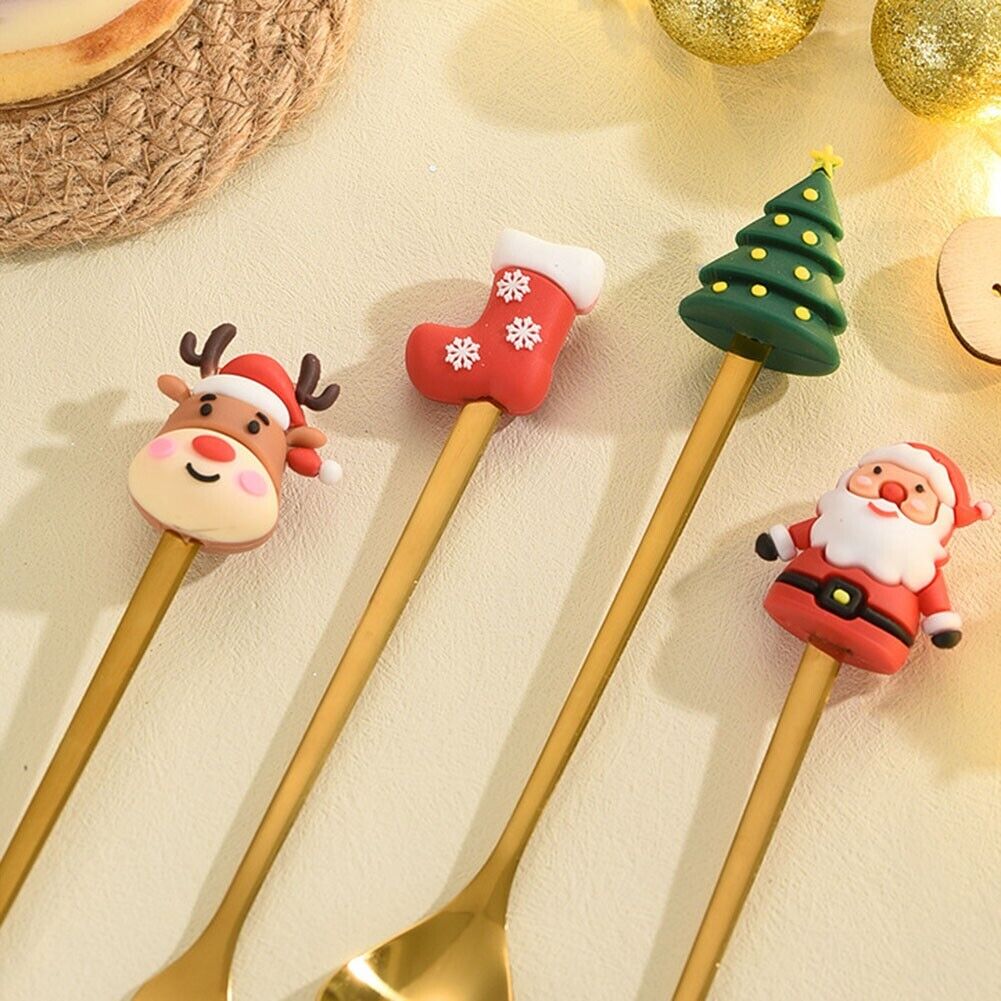 set of 4 christmas spoon