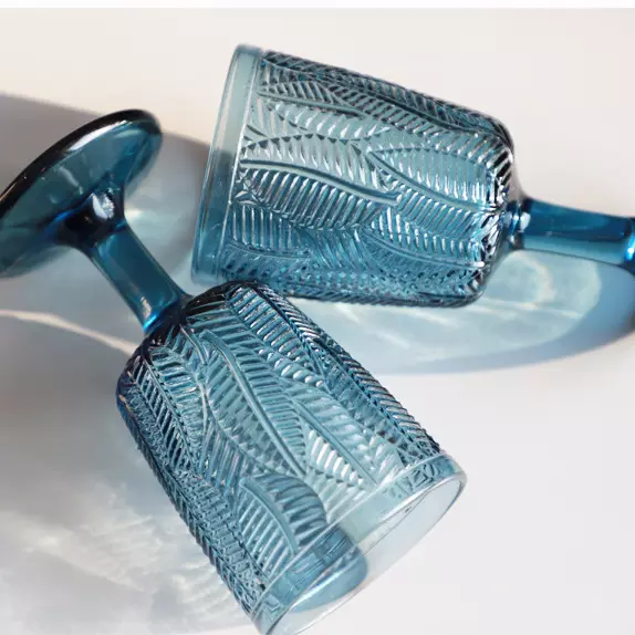Vintage Leaf Embossed Wine Glasses (Set of 2)