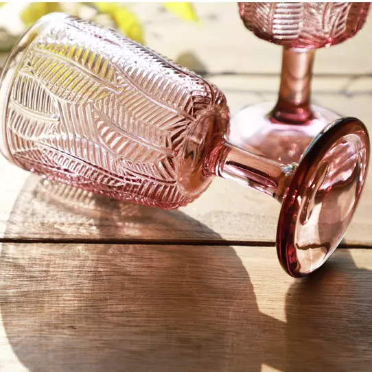 Vintage Leaf Embossed Wine Glasses (Set of 2)
