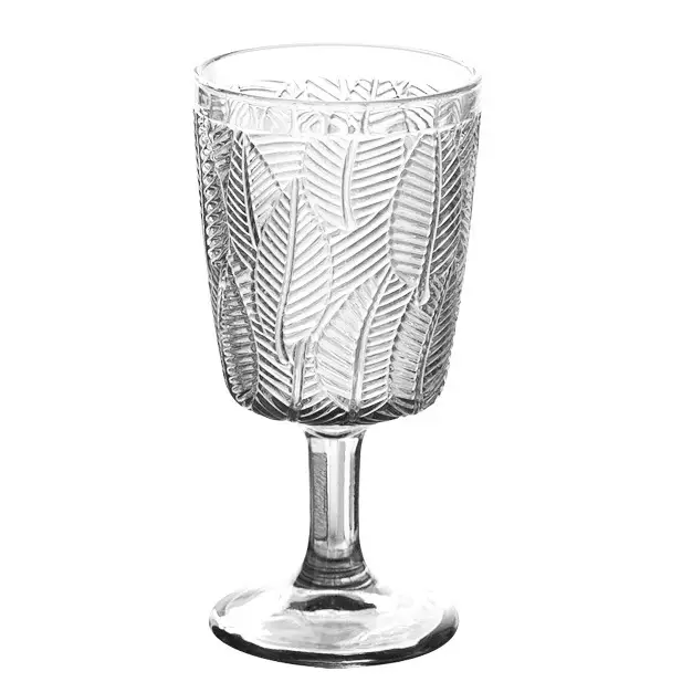 Vintage Leaf Embossed Wine Glasses (Set of 2)