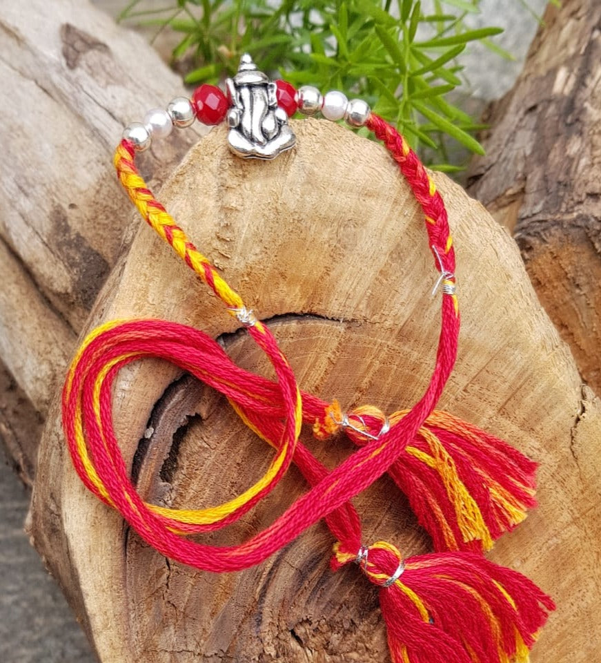 Oxidized Siver Ganesh Rakhi