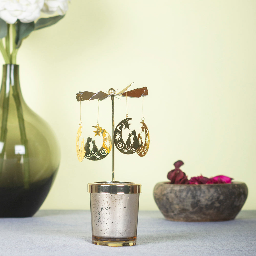 Rotating Candle Holder Tea Light Stand-moon