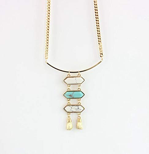 3 Layered Metal Pendent and Gold Chain Necklace for Girls and Women - Coral Tree