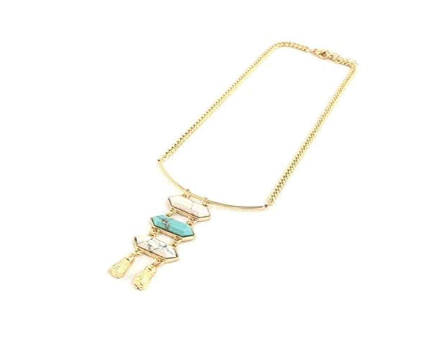 3 Layered Metal Pendent and Gold Chain Necklace for Girls and Women - Coral Tree