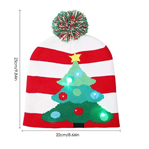 CORAL TREE Woolen Christmas Multiple Switching Function LED Caps (Tree Cap) - Coral Tree