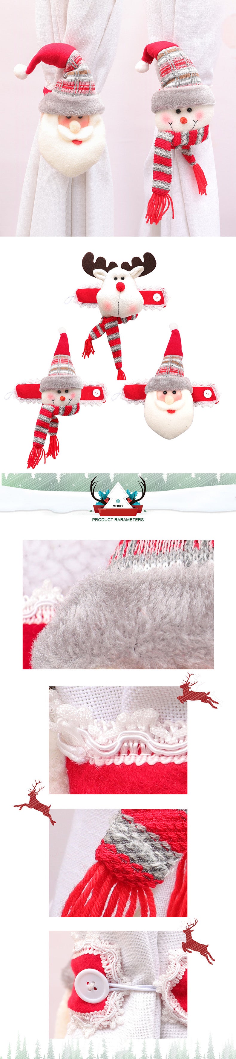 New Christmas curtain buckle festive window decoration- pack of 2