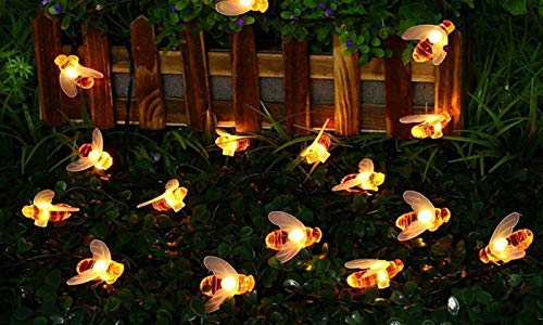 Honey Bee Style Diwali- Garden- Decoration fairy Light big Size Bee LED Light string – 16 Lamps ( warm White) - Coral Tree