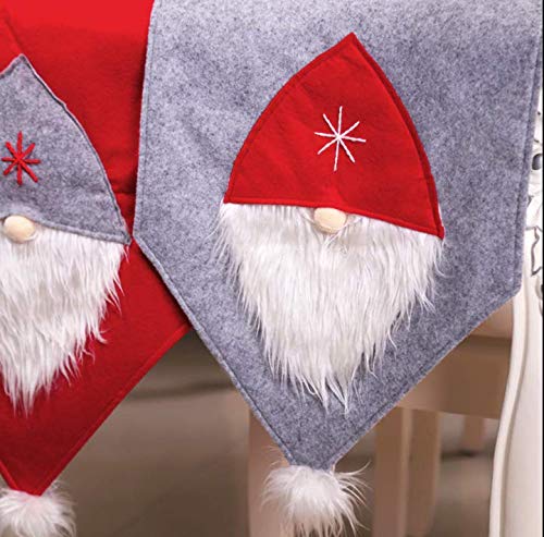 CORAL TREE Christmas 3D Santa Claus Table Runner Dining Table Decoration (Grey) - Coral Tree
