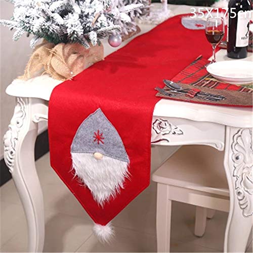 CORAL TREE Christmas 3D Santa Claus Table Runner Dining Table Decoration (RED) - Coral Tree