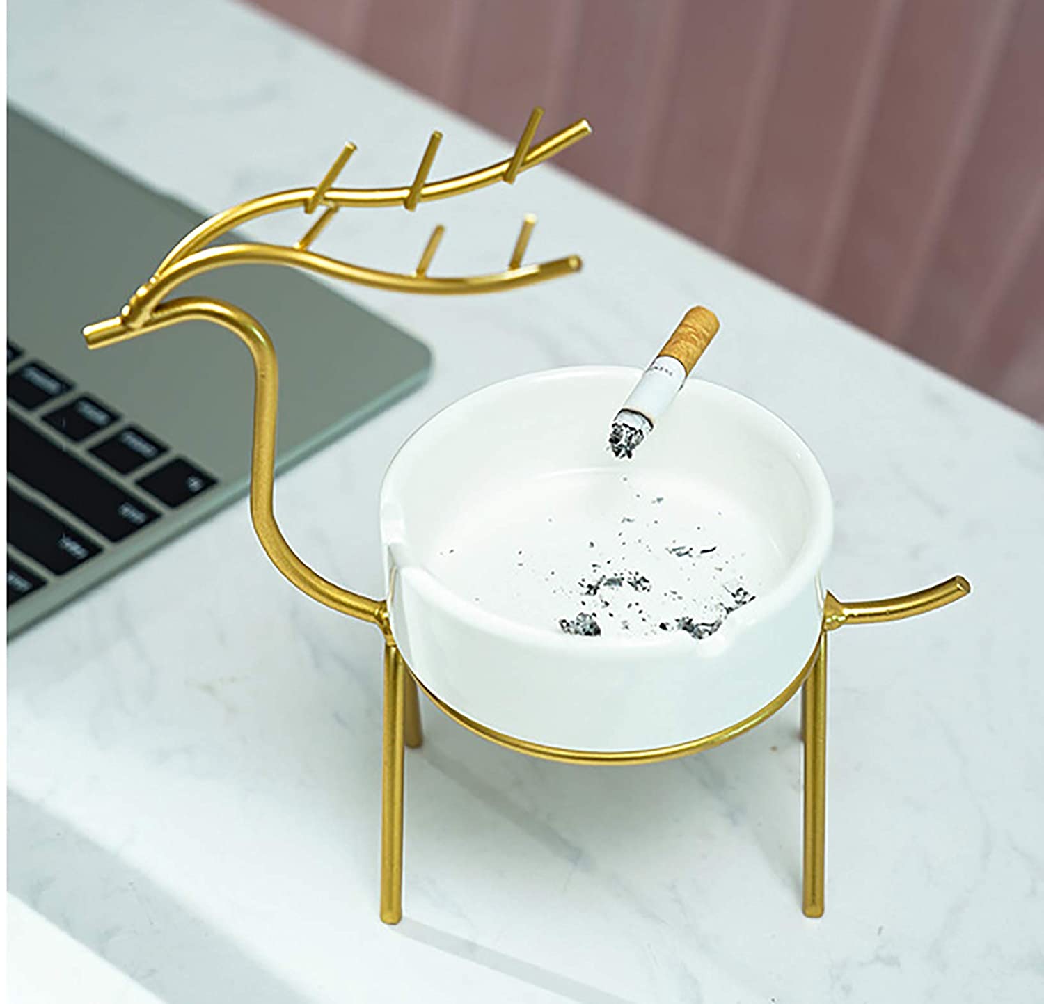 Deer-Shaped Metal Ashtray