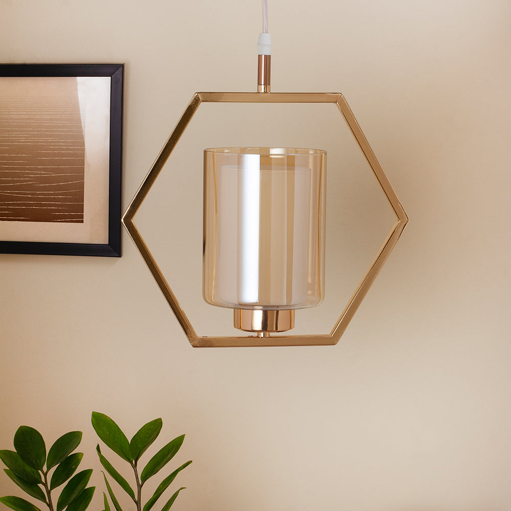 Designer Lighting Glass Metal Pendant Single