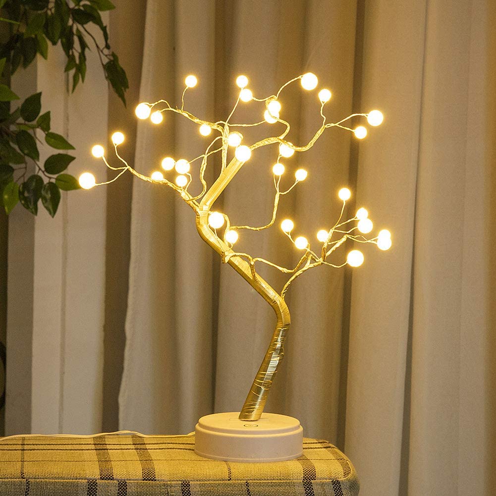 LED Bonsai Pearl Tree Lamp with 36 LED Lights Coral Tree