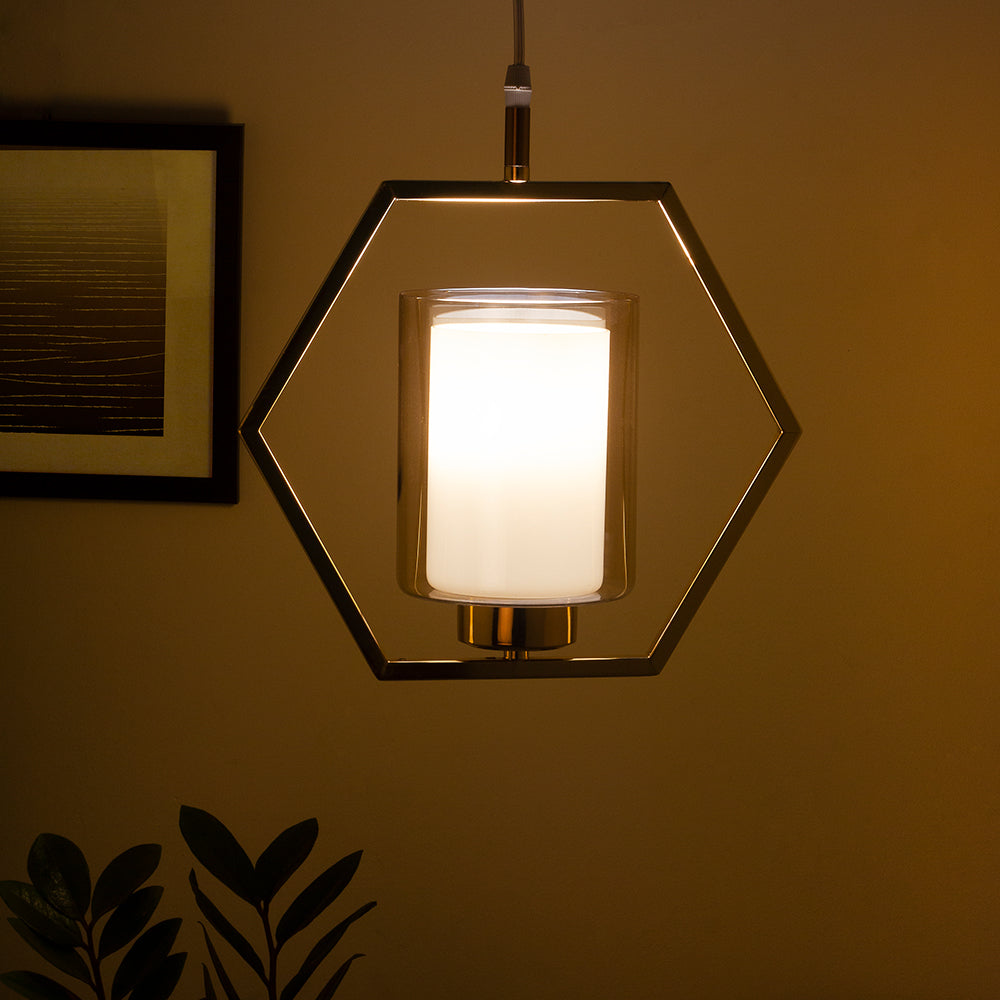 Designer Lighting Glass Metal Pendant Single
