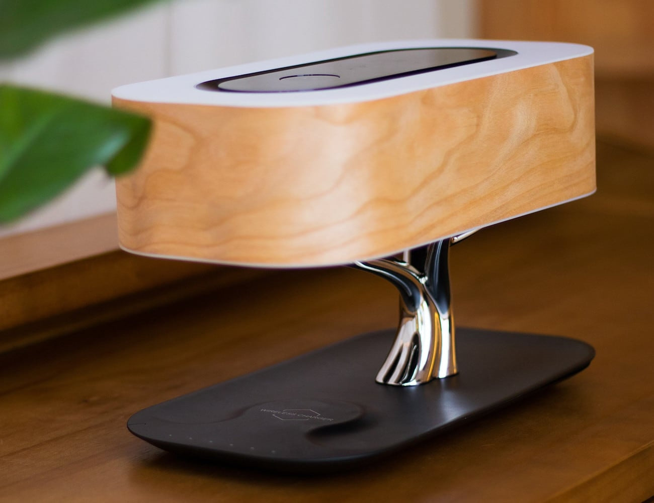 Modern LED Table Lamp Dimmable Bluetooth Speaker Phone Charger Wireless Desk Lamp - Coral Tree