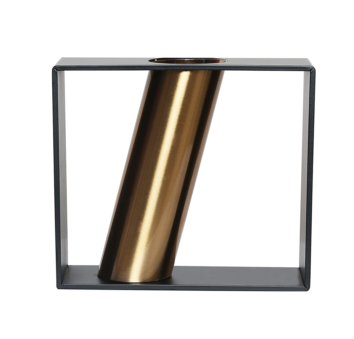 Coral Tree Flower Pot Square Metal Vase (Black) - Coral Tree