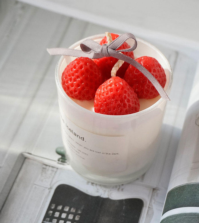 Strawberry candle jar