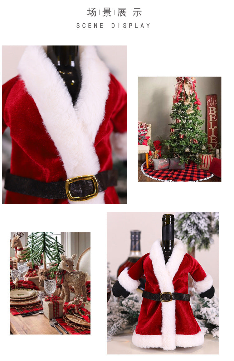 Velvet Dress Christmas wine bottle cover