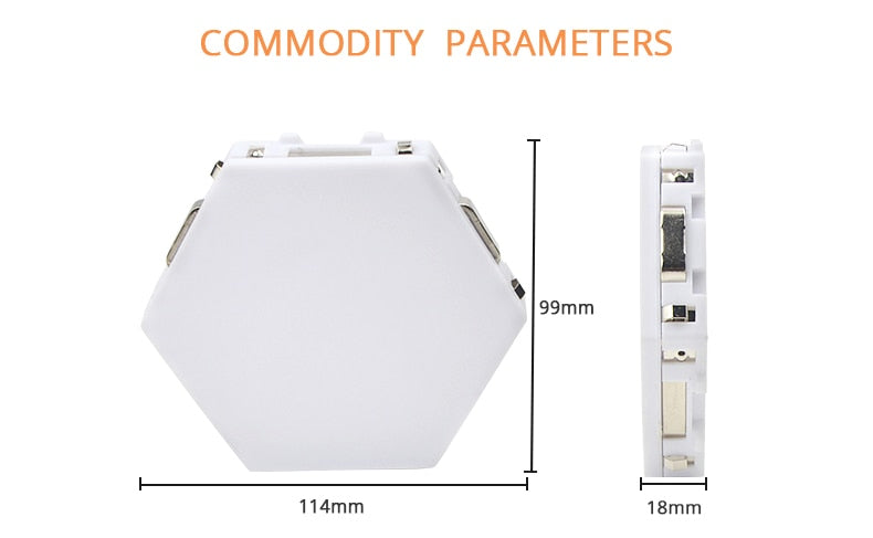 Warm White Hexagon Modular Lamp Touch Sensitive Light Modular Hexagon Panel (Pack 5) - Coral Tree