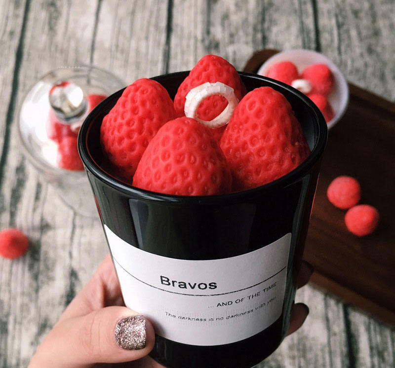 Strawberry candle jar