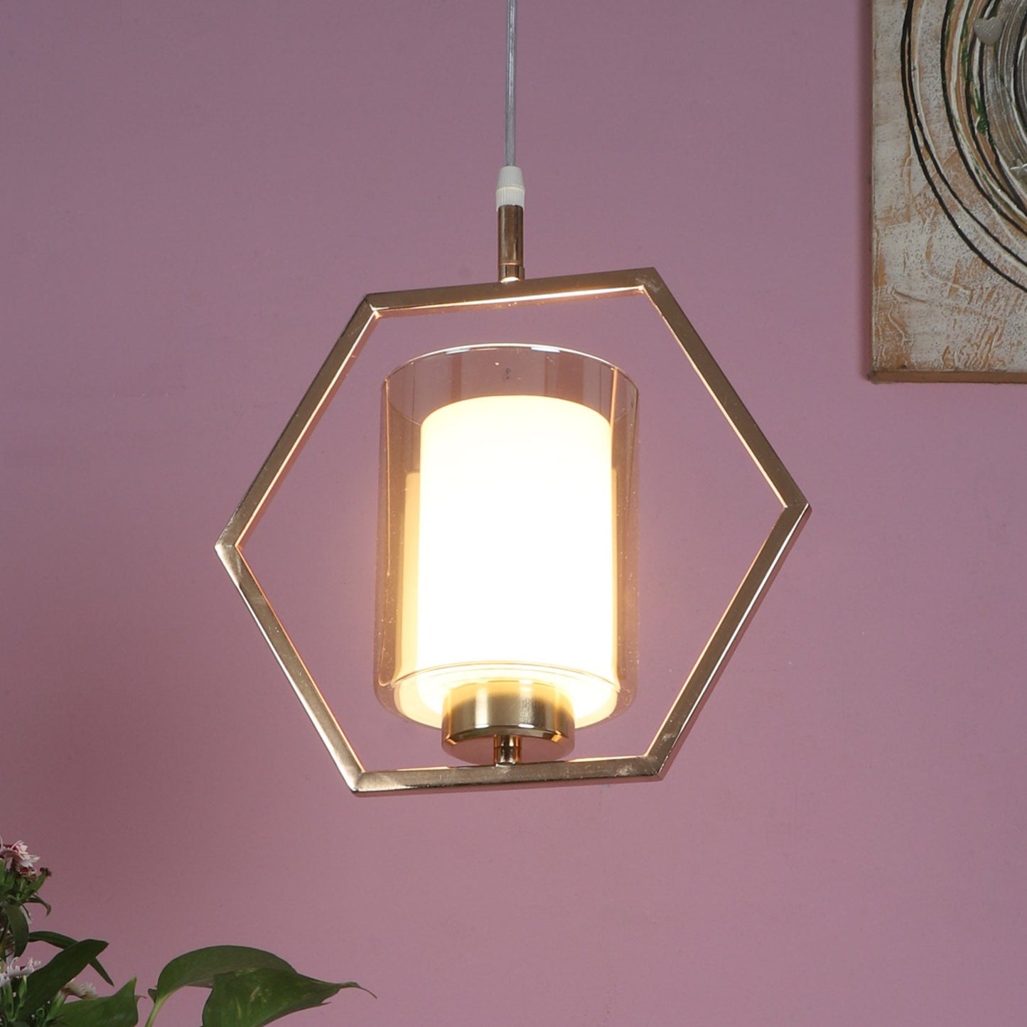 Designer Lighting Glass Metal Pendant Single
