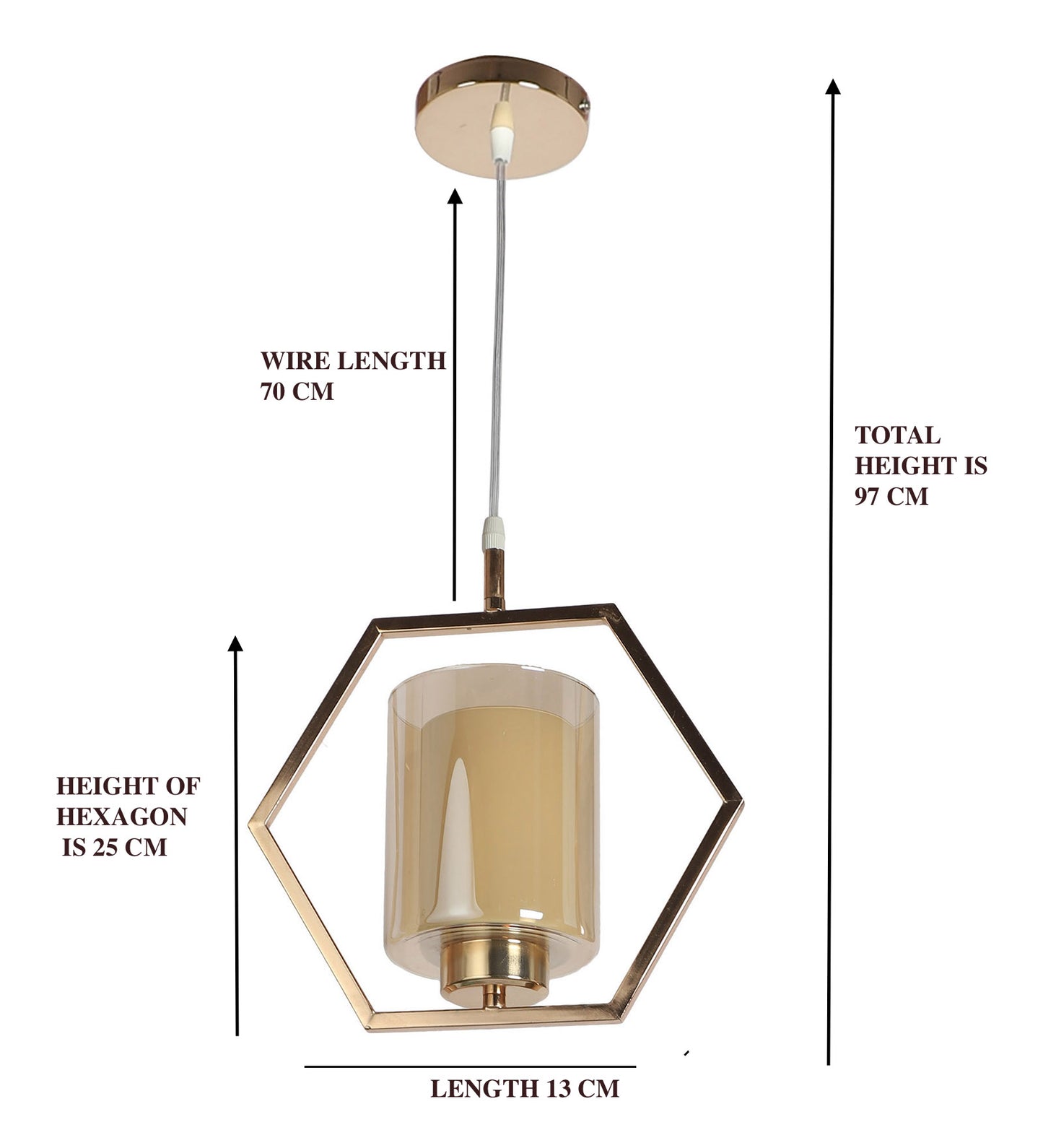 Designer Lighting Glass Metal Pendant Single