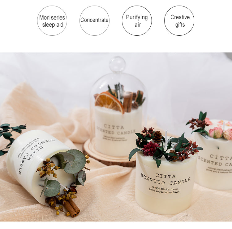 Scented Candle with Dry Flowers