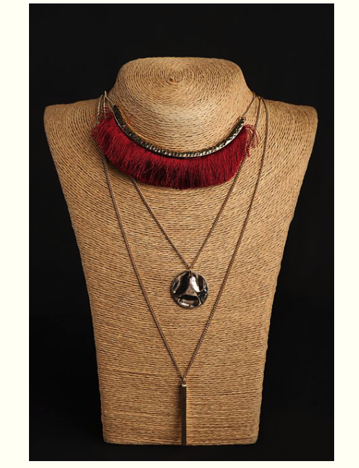 3 layer Mehrun Necklace - Coral Tree