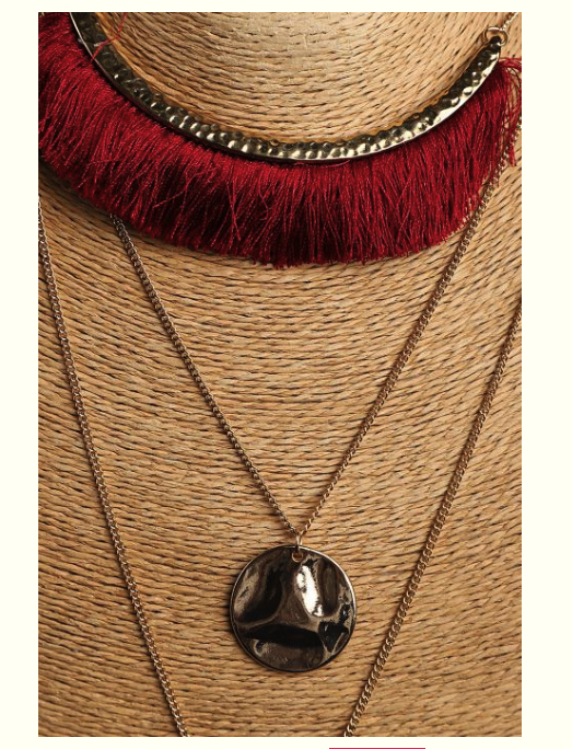 3 layer Mehrun Necklace - Coral Tree