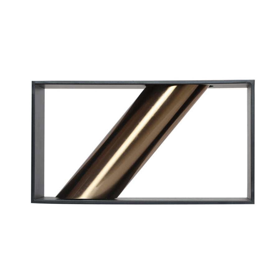 Coral Tree Vertical Metal Vase with Diagonal Pattern Brass Pipe (Black) - Coral Tree
